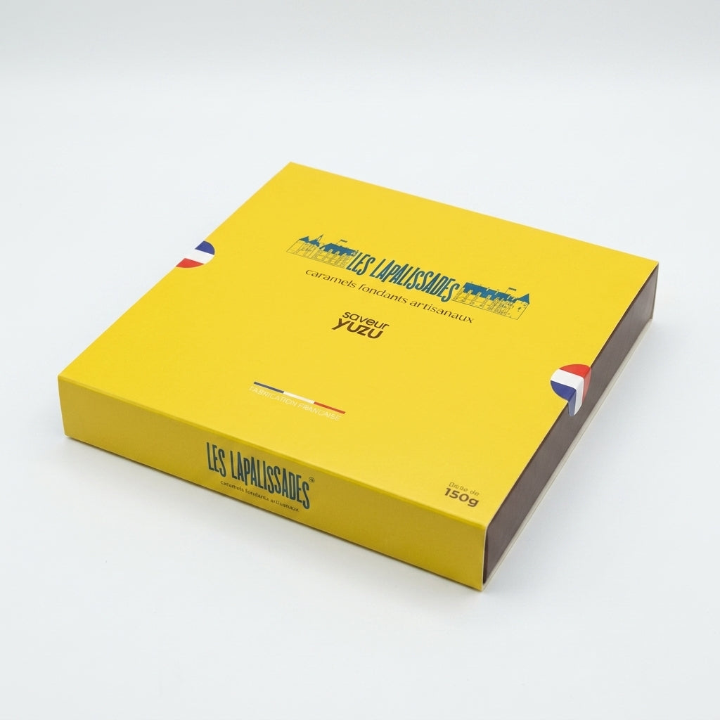 Boîte cadeau de caramels fondants 150 g saveur Yuzu, Les Lapalissades®