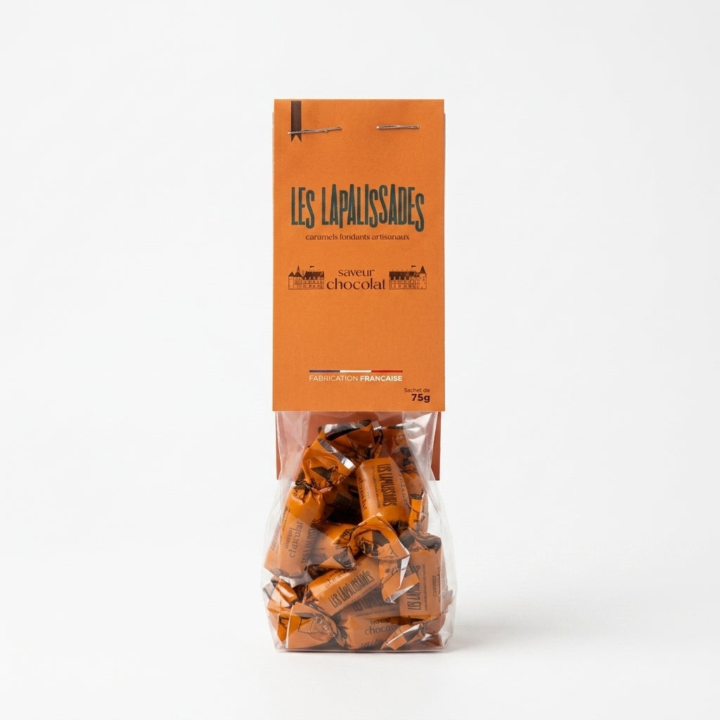 Étui de caramels fondants 75 g saveur chocolat — Les Lapalissades®