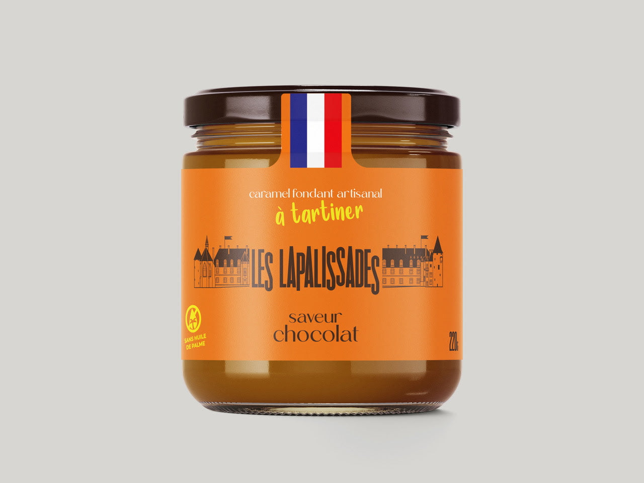 Pot de caramel à tartiner 220 g saveur chocolat — Les Lapalissades®