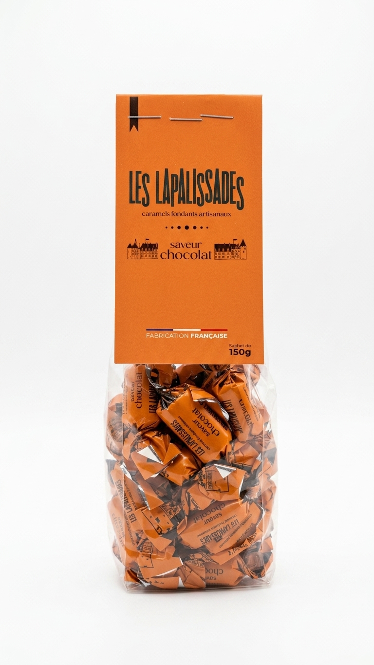 Sachet de caramels fondants 150 g saveur chocolat — Les Lapalissades®