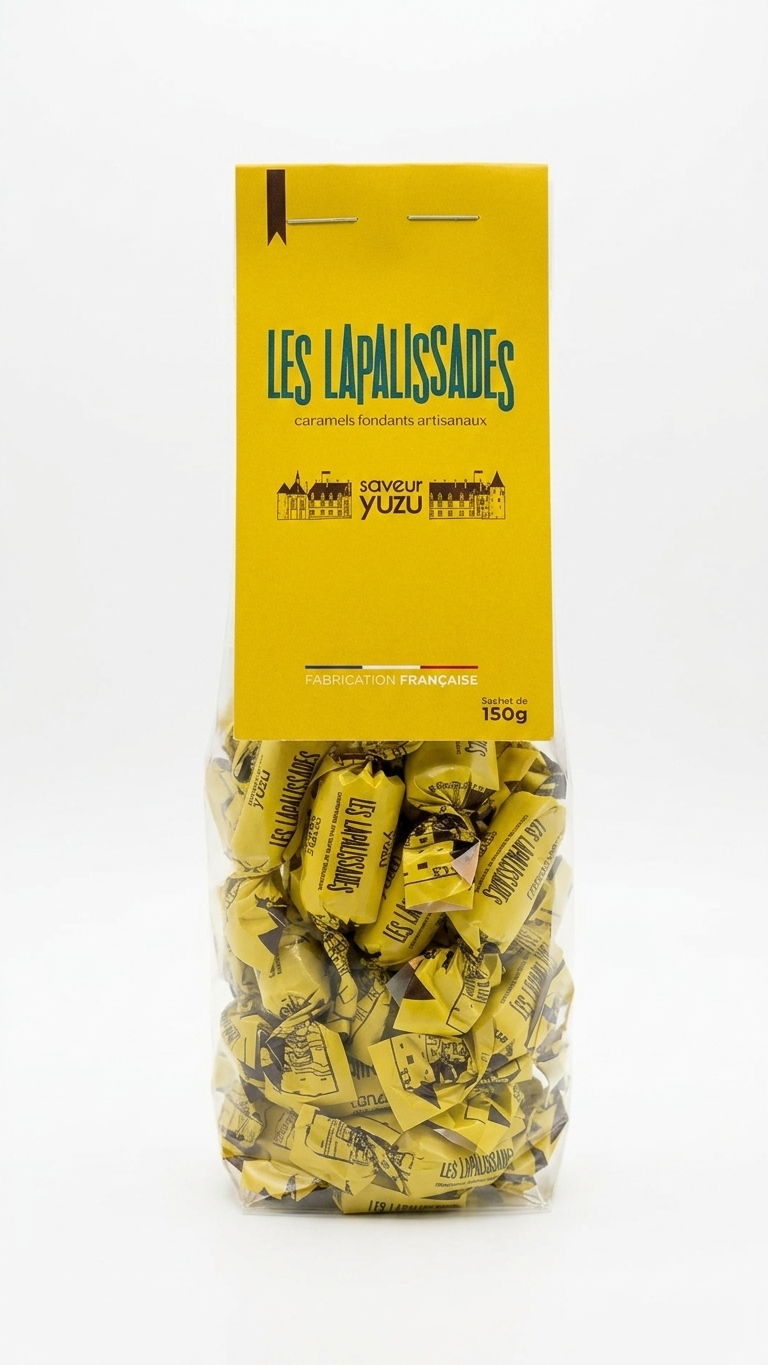 Sachet de caramels fondants 150 g saveur yuzu — Les Lapalissades®